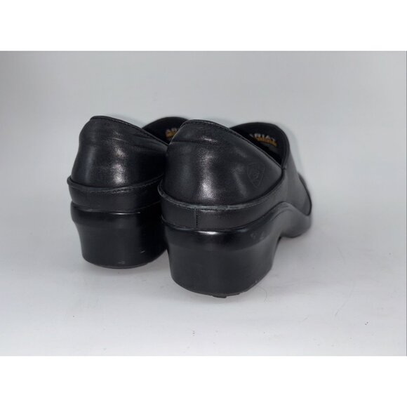Ariat Women's Work Shoes Black Leather Size 8.5C Slip On - Picture 5 of 9